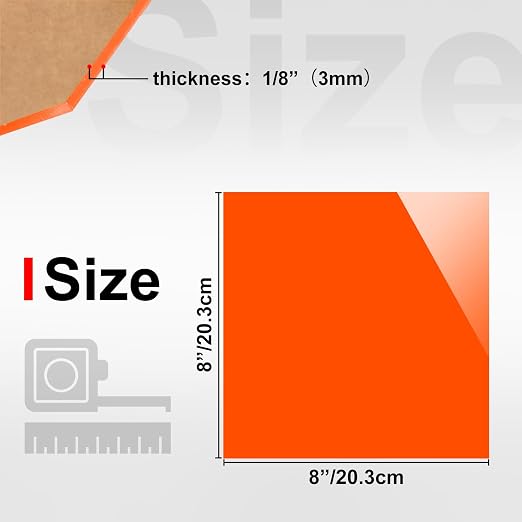 KINLINK 8x8 Plexiglass Sheets 1/8 inch Thick - 3mm Colored Cast Acrylic Sheet - Image 2