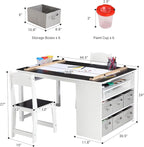 GarveeHome 4-in-1 Kids Art Table and Chair Set | Wood Toddler Activity Desk - Image 3