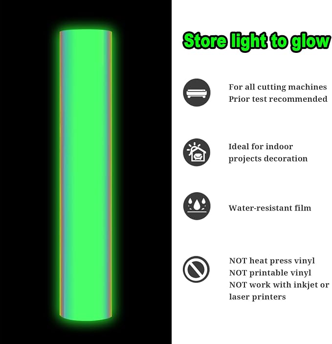 TECKWRAP Glow in the Dark Vinyl Permanent Chrome Vinyl, Opal White to Green - Image 3