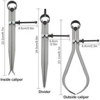3 Piece Spring Caliper/Divider Set, 8 inches Inside Spring Outside Divider - Image 2