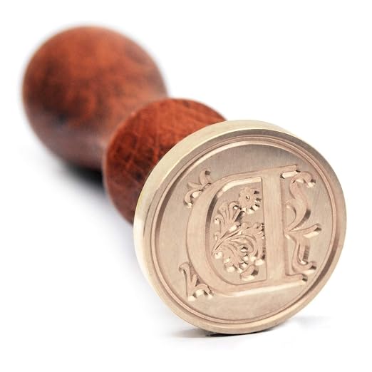 Medieval Antique Initial Alphabet Wax Seal Stamp, Brass Head Wooden Handle by TELOSMA