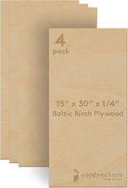 Baltic Birch Plywood 15 x 30 x 1/4 Inch - 6 mm Craft Wood by Woodpeckers