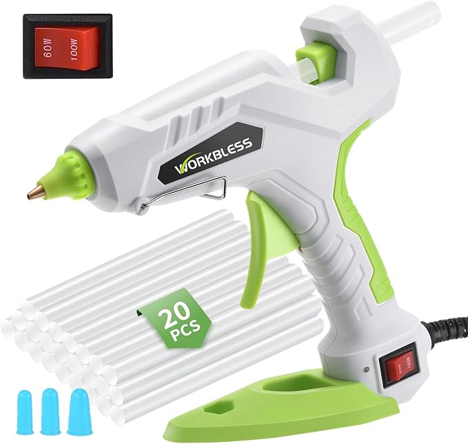 Full Size Hot Glue Gun 60W/100W Dual Power W/ 20PCS Sticks, Home Repair by WorkBless