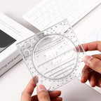 2 Pcs Multifunctional Drawing Ruler, Angle and Circle Maker Drawing Geometric - Image 4
