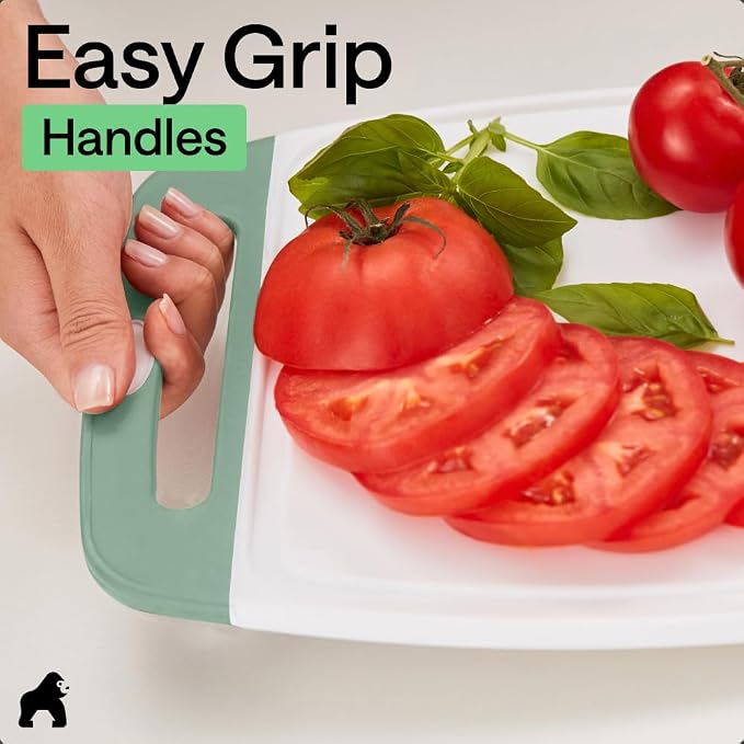 GORILLA GRIP BPA-Free Reversible Kitchen Cutting Board Set of 3, US Designed - Image 8