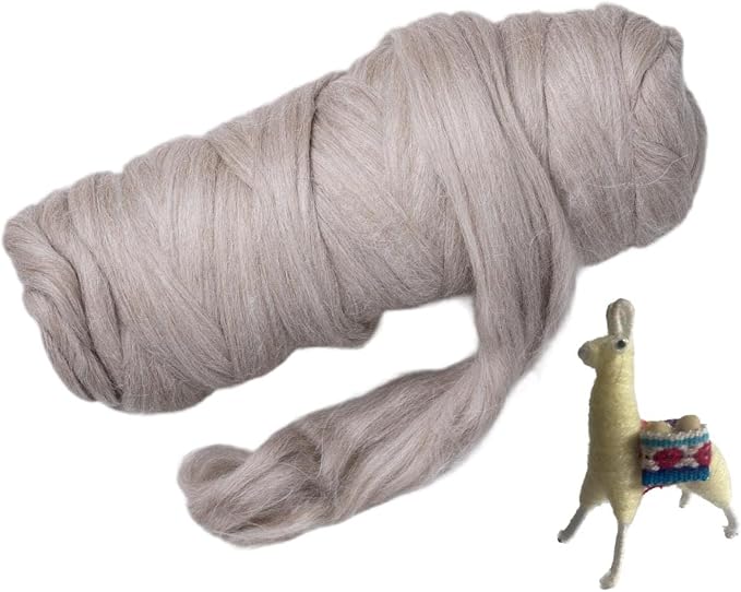 Llama roving Fiber, 1 lb. Narural by Kondoosnaturalfibers