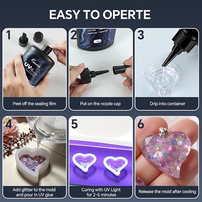 300g UV Resin, Crystal Clear, Hard UV Curing epoxy Resin, Upgraded Formula - Image 6