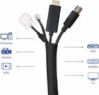 JOTO 10 Feet Cable Management Sleeve -Black | Cord Organizer System - Image 6
