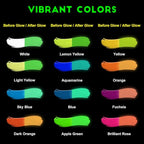 FansArriche Glow in the Dark Paint, 12 Colors x 20 ml Fabric Paint | 3D Neon - Image 2