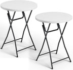 Folding Table 2 Pack, 32 Inch Foldable Cocktail Bar, High Top Round Folding Bar by FoldingFurniture