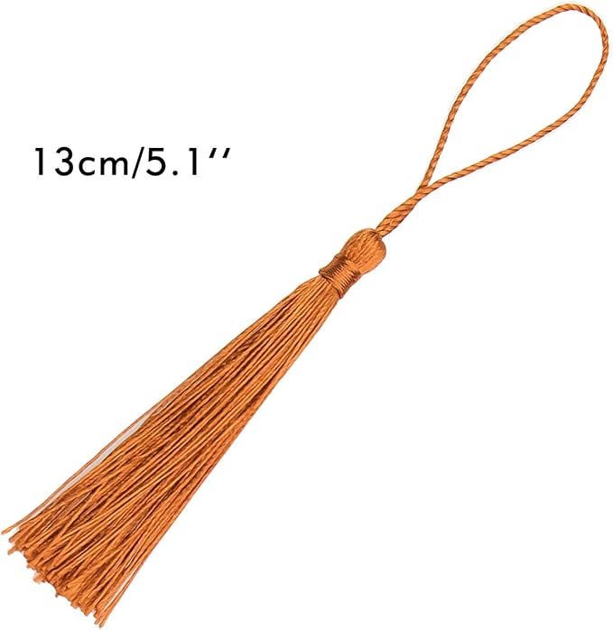 VAPKER 100 Pieces Bronze Tassels 13cm/5-Inch Silky Handmade Soft Tassels Floss - Image 2
