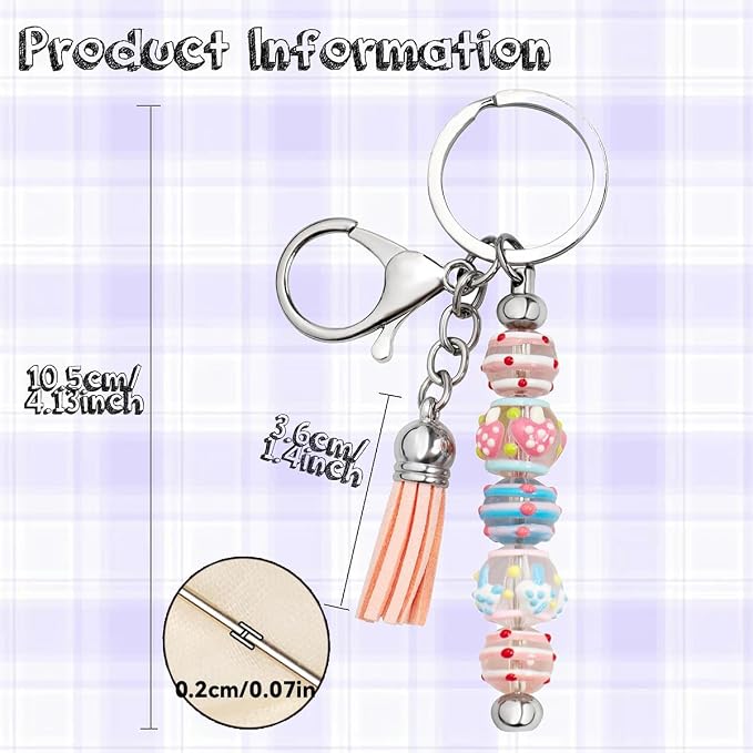 Zioyihan 40 Pcs Beadable Keychains Bars Metal Beaded Keychain Blank Keychain - Image 2
