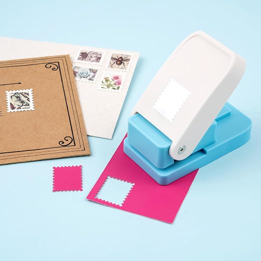 BAOFALI 2Pcs/Set 1X0.8inch Rectangular Postage Stamp Punch, Scalloped Rectangle - Image 9