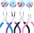 Anezus 4Pcs Jewelry Pliers Tool Set Includes Needle Nose Pliers, Round Nose - Image 3