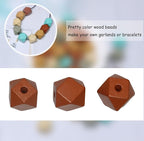 Geometric Wooden Beads 20mm Polygon Wooden Loose Spacer Beads - Image 3