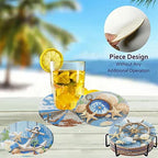 8 Pack Beach Diamond Art Coasters, Seaside Diamond Painting Coasters Kits | - Image 4