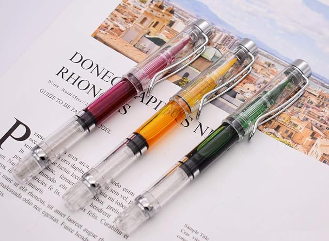 3PCS Yongsheng 3009 Piston-Filled flexible Brush Tip Fountain Pen Fine to Broad - Image 3