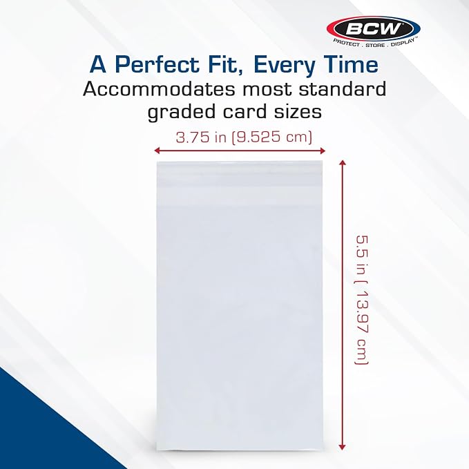 BCW Resealable Graded Card Sleeves | 200 Pack | Universal Fit - Image 3