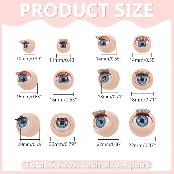 PH PandaHall 24 Pairs 3D Safety Eyes - Image 2