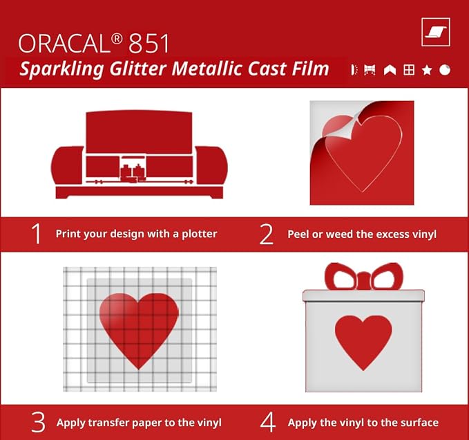 ORACAL 851 Cast Intense Silver Metallic Sparkle Glitter Craft Film Premium - Image 7