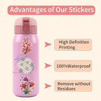 60Pcs Nature Flower Botanical PET Stickers Waterproof Aesthetic Floral - Image 7