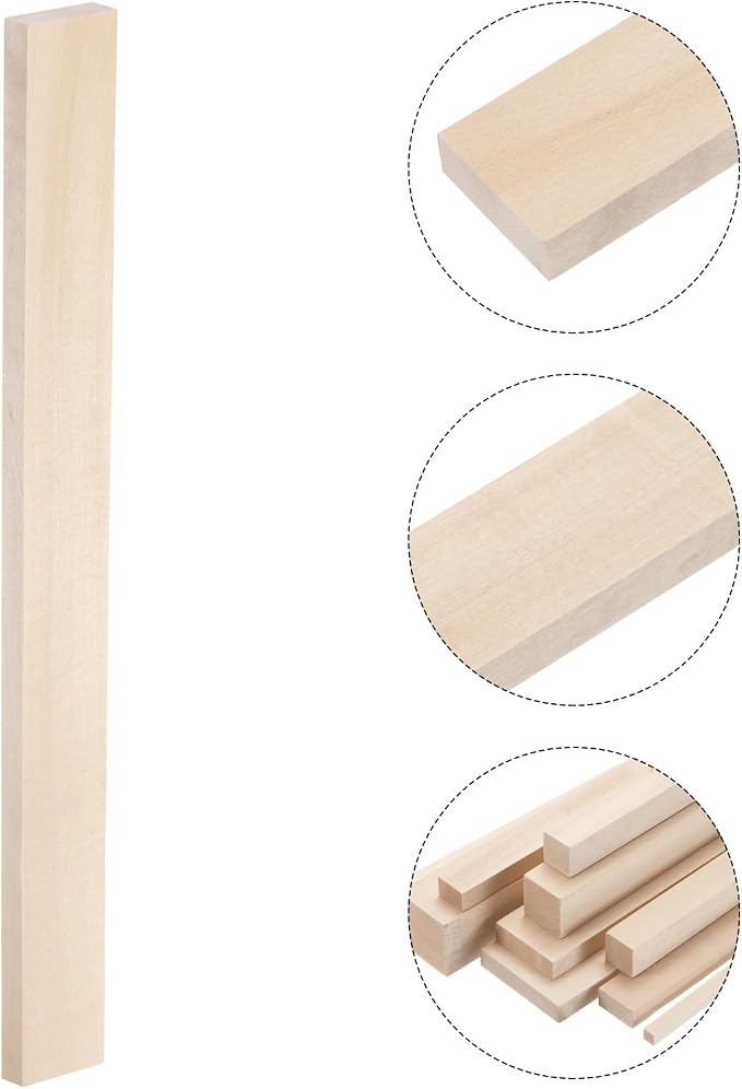 MECCANIXITY 6pcs Wood Sticks, 3/8"x 1.2" x 12" Rectangle Wooden Cube Wood - Image 3