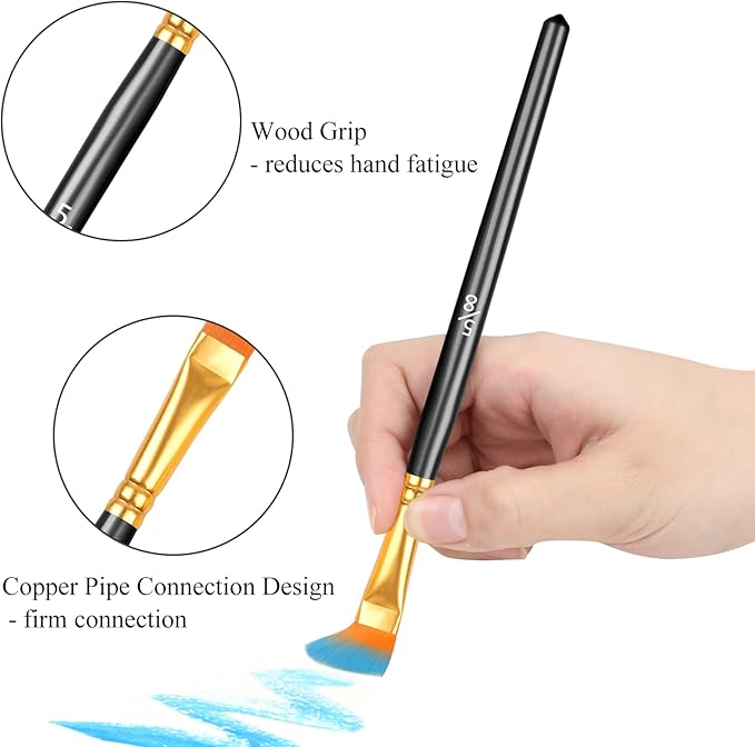 20 Pcs Paint Brushes, Acrylic Painting Brush Set, Watercolor Brushes, Acrylic - Image 3