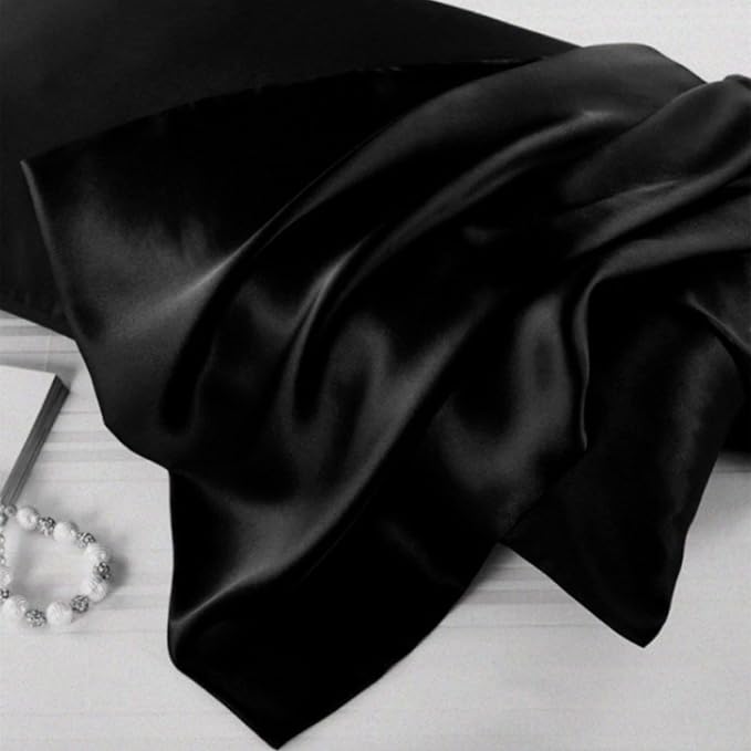 Black Silk Pillowcase with Natural Dye Made in USA, Oeko-TEX Certified Real 22 - Image 6