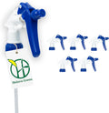 Heluva Green Spray Bottle Nozzle Replacement, Bottle Tops Only - Sprayer Nozzle Triggers for Heavy Duty, Commercial, Home Cleaning Solutions - Fits 8,16,24,32 oz Plastic & Glass Bottles, Blue 6 pack