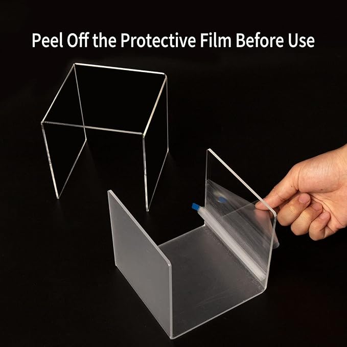 HIIMIEI Clear Acrylic Display Risers 2 Sets, 3-Tier Risers Stands Showcase - Image 3