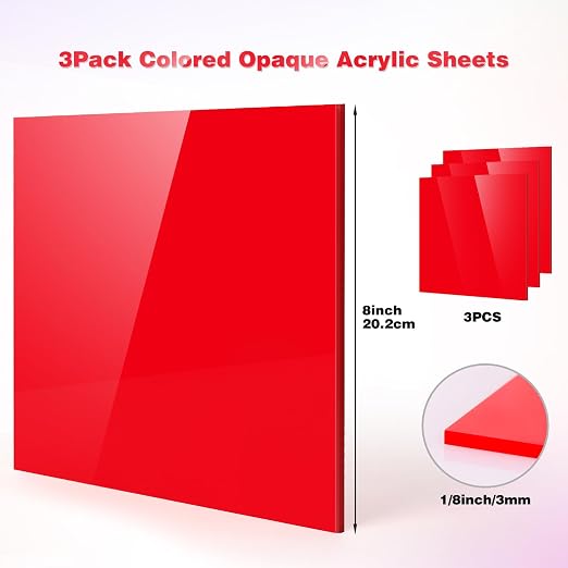 Adrattnay Red Acrylic Panels 1/8" Thick - Image 2