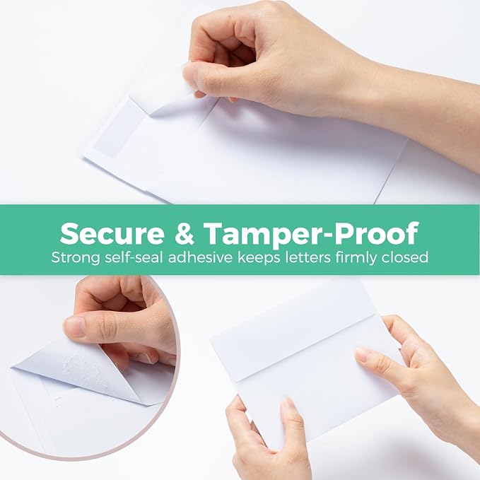 Ohuhu A2 Blank White Cards and Self-Seal Envelopes 100 Pack - Image 7