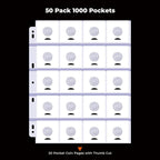 50-Sheets 20-Pocket Thumb-Cut Coin Pages - Image 4