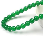 MJDCB 7A Natural Green Agate Beads Round Stone Loose Beads - Image 2