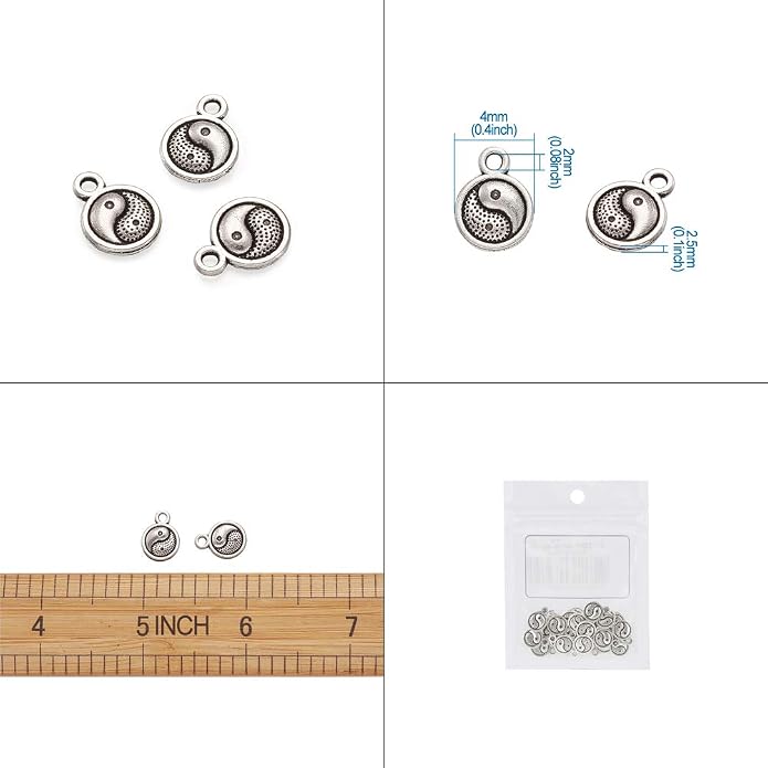 Craftdady Tibetan Style Antique Silver Alloy Pendants Cute Metal Dangle Charms - Image 3