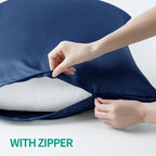 4-Pack Bamboo Viscose Zippered Pillow Cases Standard Size, 400 Thread Count - Image 3