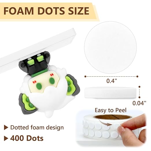 400 PCS 1mm Double Sided Foam Dots 0.4" Foam Round Dots 3D Foam Tape Craft - Image 2
