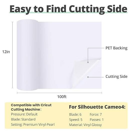 HTVRONT White Permanent Vinyl, Silhouette, Cameo Cutters, Scrapbooking - Image 2