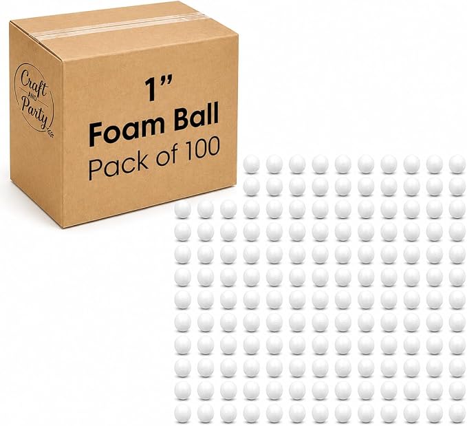 Evershine 100 Pack 1 Inch Craft Foam Ball by Evershine