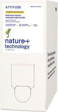 ATTITUDE Bathroom Cleaner Spray Refill, EWG Verified, Plant-Based & Vegan, Safe for Bathroom Surfaces, Tiles, Tubs, Shower Walls, and Grout, Citrus Zest Scent, 67.6 Fl Oz