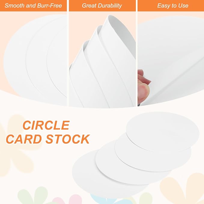 MECCANIXITY 24 Pcs Circle Card Stock, 5.9 Inch Round Cutouts Paper Thick - Image 3