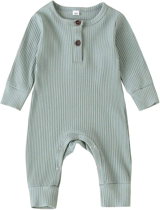 Kuriozud Newborn Infant Unisex Baby Boy Girl Clothes Button Romper Jumpsuit Basic One Piece Outfits