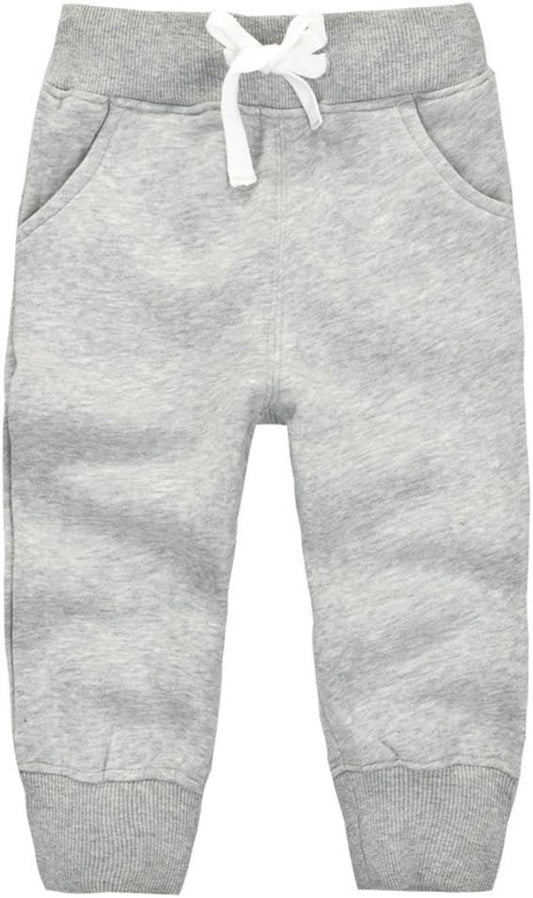 CuteOn Unisex Toddler Jogger Pants Kids Cotton Elastic Waist Winter Baby Sweatpants Pants 1-5Years