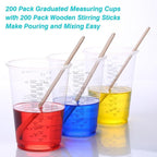 200Pcs 8oz Graduated Clear Plastic Measuring Cups Disposable Mixing Cups - Image 6