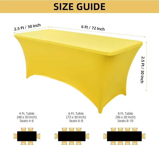 10-Pack 6ft Spandex Table Covers - Image 4