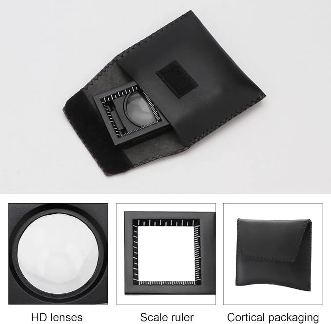 Rongon Magnifying Glass 10X Small Loupe Magnifier 4Pcs Folding Magnifiers Glass - Image 5