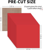 HTVRONT Red HTV Heat Transfer Vinyl Bundle: 24 Pack 12"x12" Iron on Vinyl | Red - Image 6
