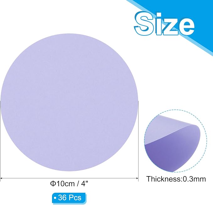 PATIKIL 4inch Circle Card Stock, Light Purple - Image 2