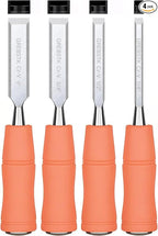 GREBSTK 4-Piece Ultra-Sharp Wood Chisel Set, CR-V Steel Beveled Blades by GREBSTK