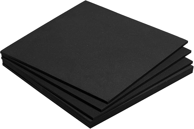MECCANIXITY EVA Foam Sheets Black 9.8 Inch x 9.8 Inch 5mm Thick Crafts Foam by MECCANIXITY